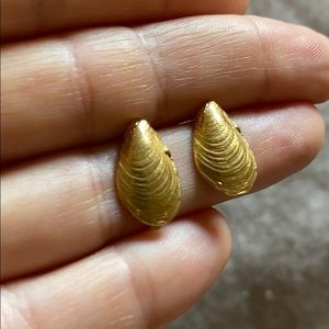 Gold Vermeil Mussel Shell Earrings